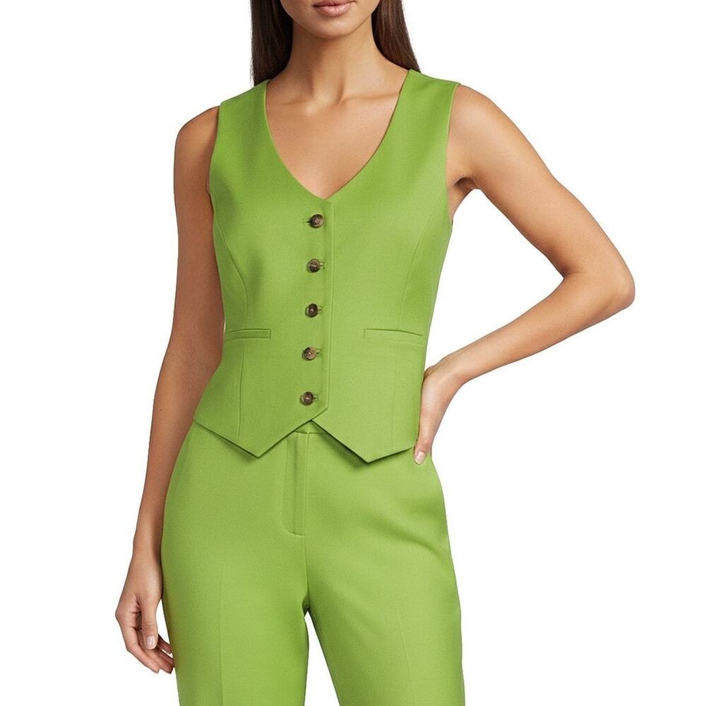 ALEX MARIE NWT Sz 14 Brooke Anywhere, Everywhere Button Down Vest in Fern